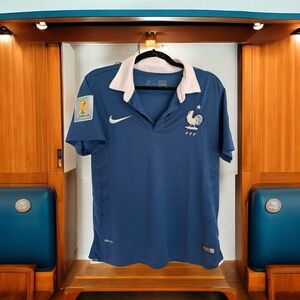 Nike Blue and White France National Team 2014/2015 Home Football Soccer Jersey